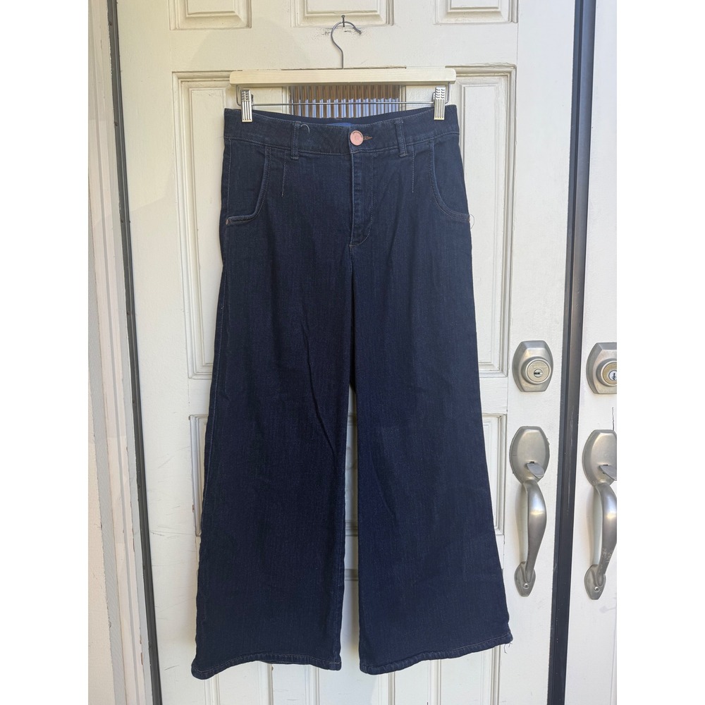 Democracy Absolution Wide Leg Jeans Dark Wash Petite Indigo High Rise Size 8P